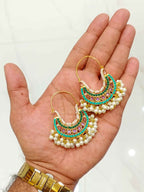 Majestic Gemstone Dangle Hoops for Women