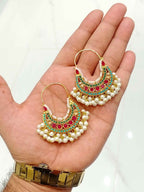Majestic Gemstone Dangle Hoops for Women
