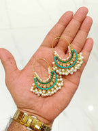 Majestic Gemstone Dangle Hoops for Women