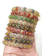 Majesty Regal Diamond-Cut Bangles for Women