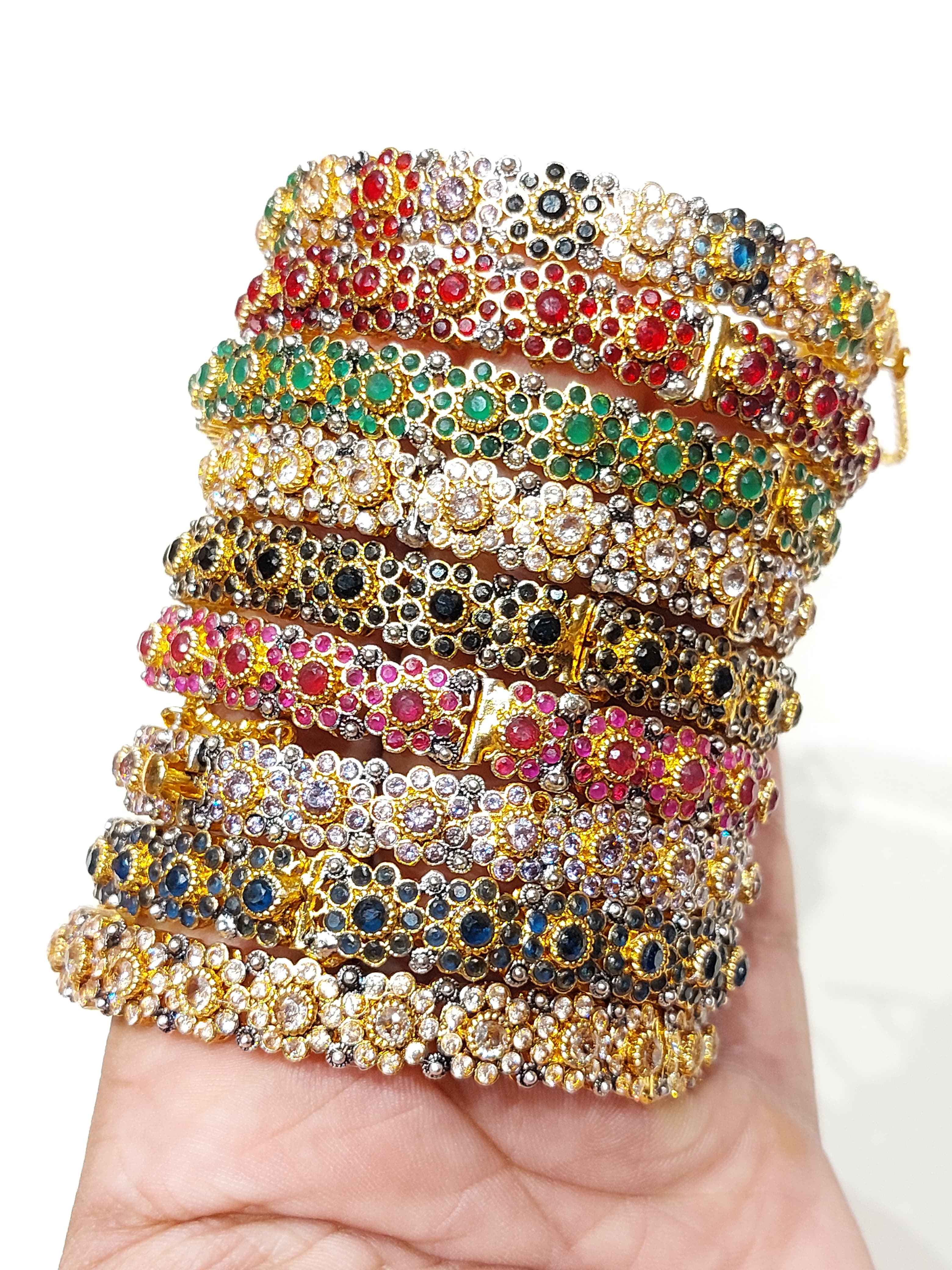 Majesty Regal Diamond-Cut Bangles for Women