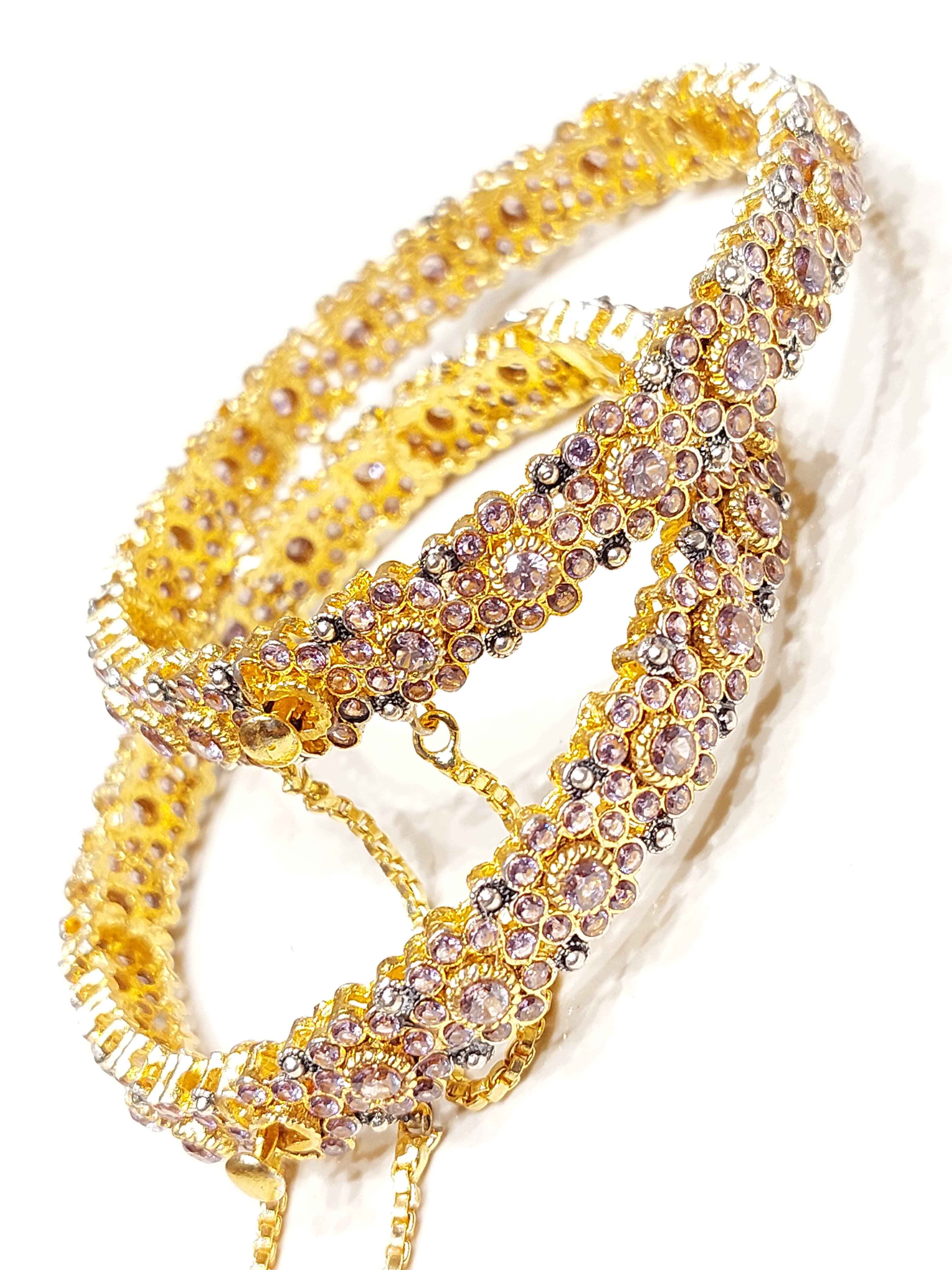 Majesty Regal Diamond-Cut Bangles for Women