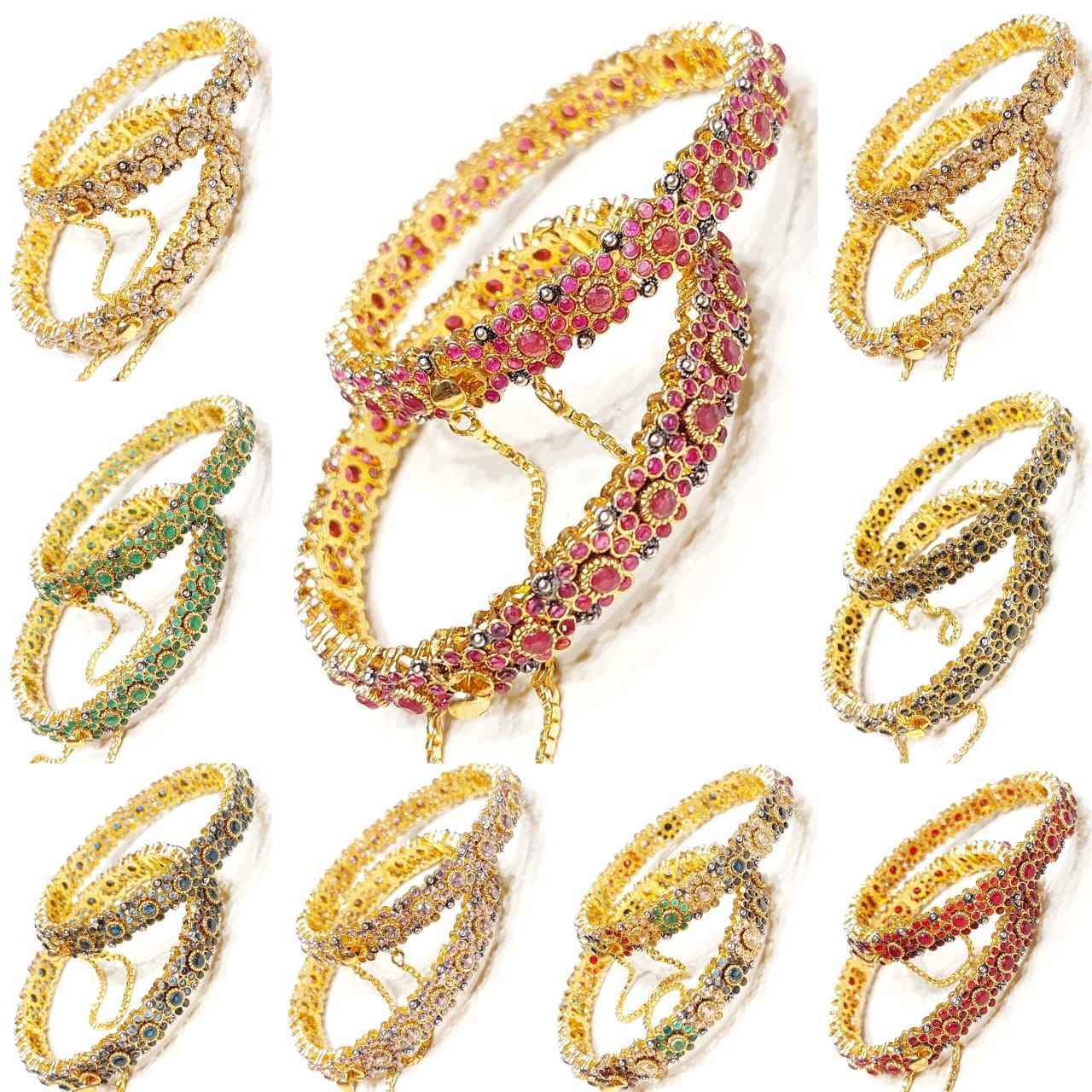 Majesty Regal Diamond-Cut Bangles for Women