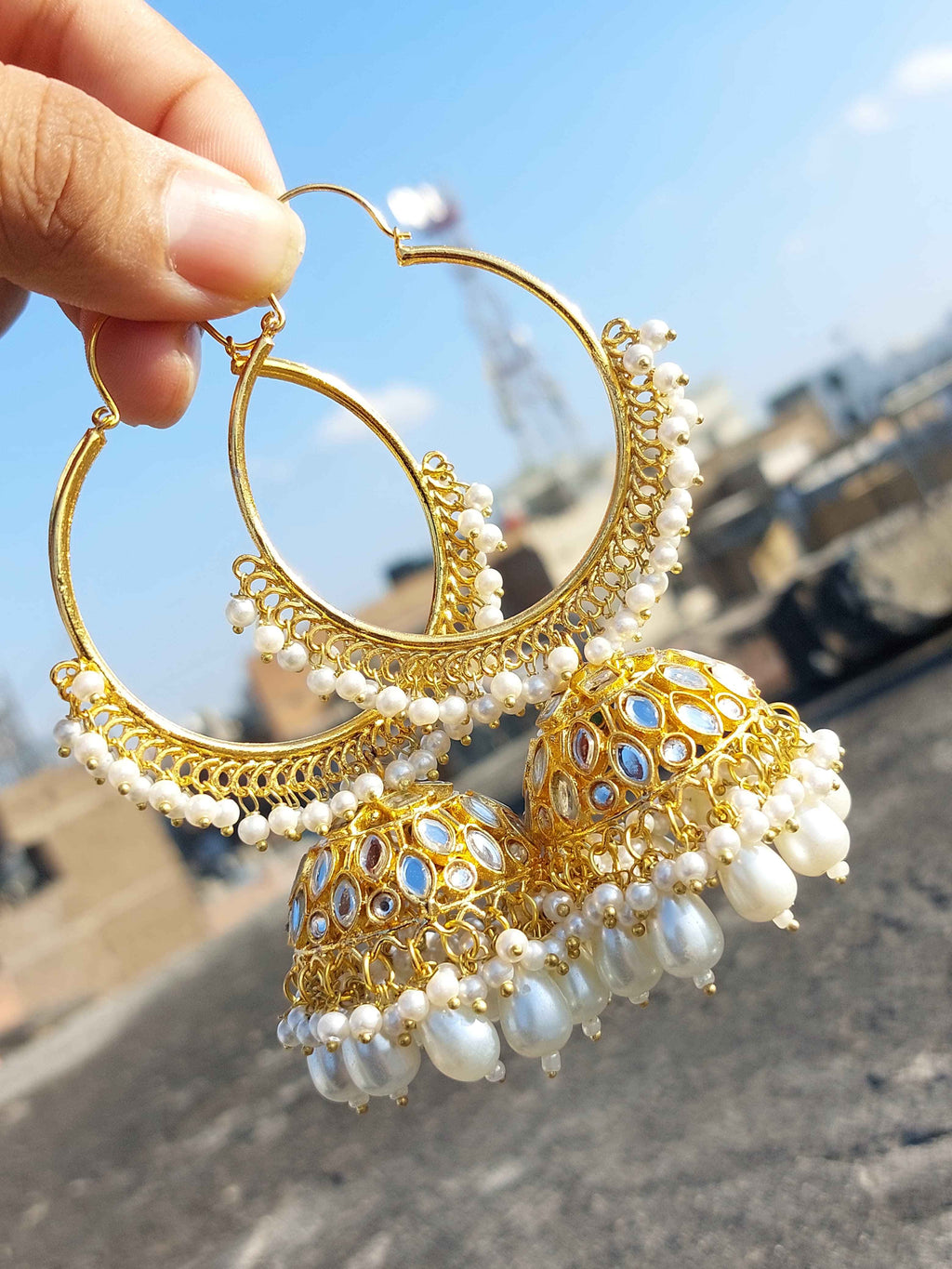 Majestic Radiant Chandbali Earrings for Women