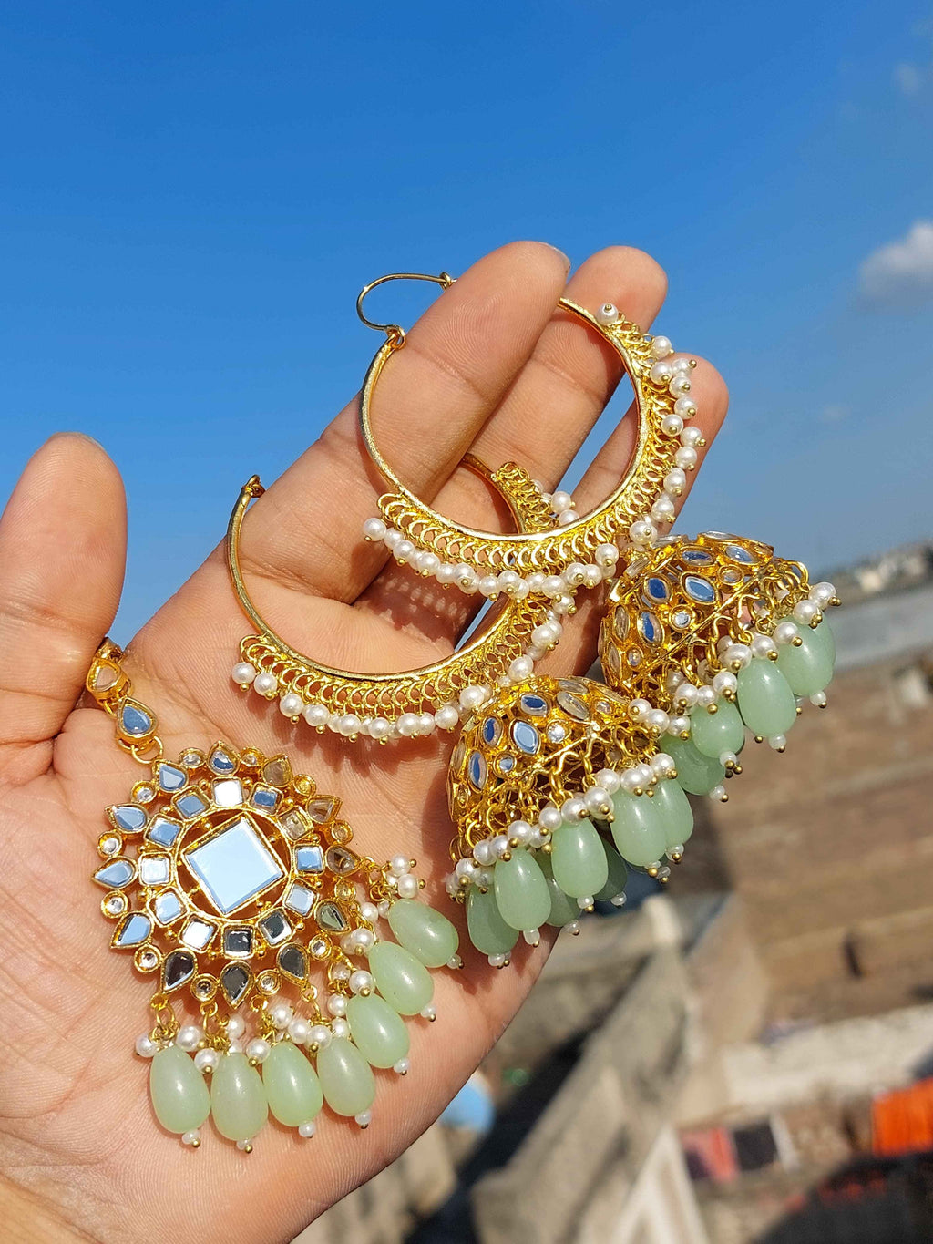 Majestic Radiant Chandbali Earrings for Women