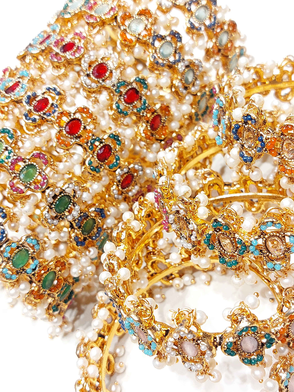 Majestic Blossom Pearl Kada Bangles for Women