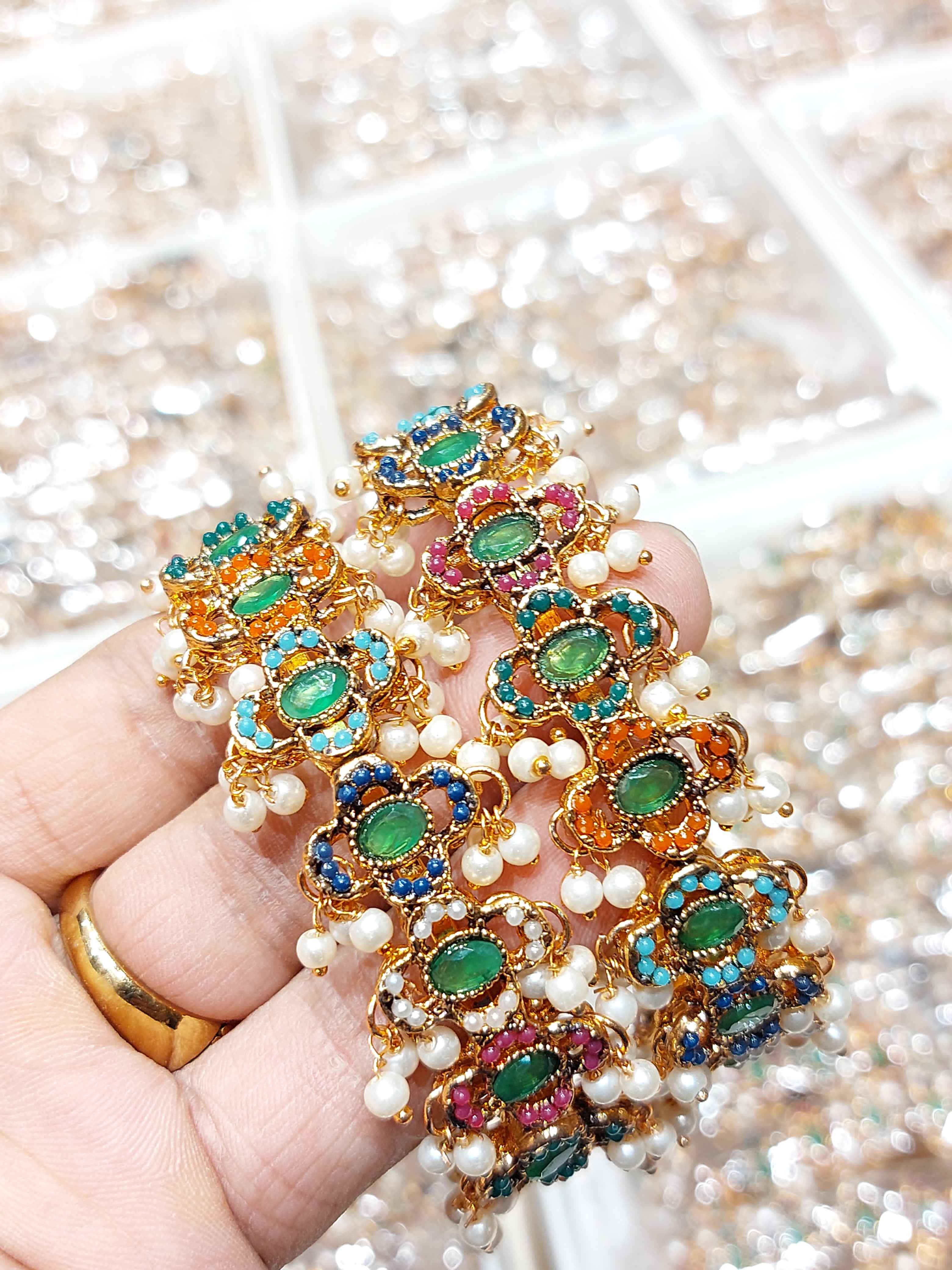 Majestic Blossom Pearl Kada Bangles for Women