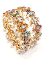 Majestic Blossom Pearl Kada Bangles for Women