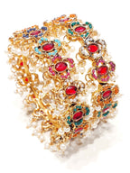Majestic Blossom Pearl Kada Bangles for Women