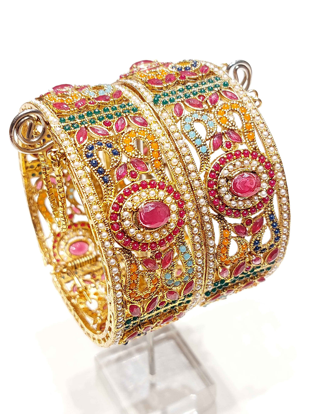 Premium Stone-Crafted Bangles – Elegant Statement Wear