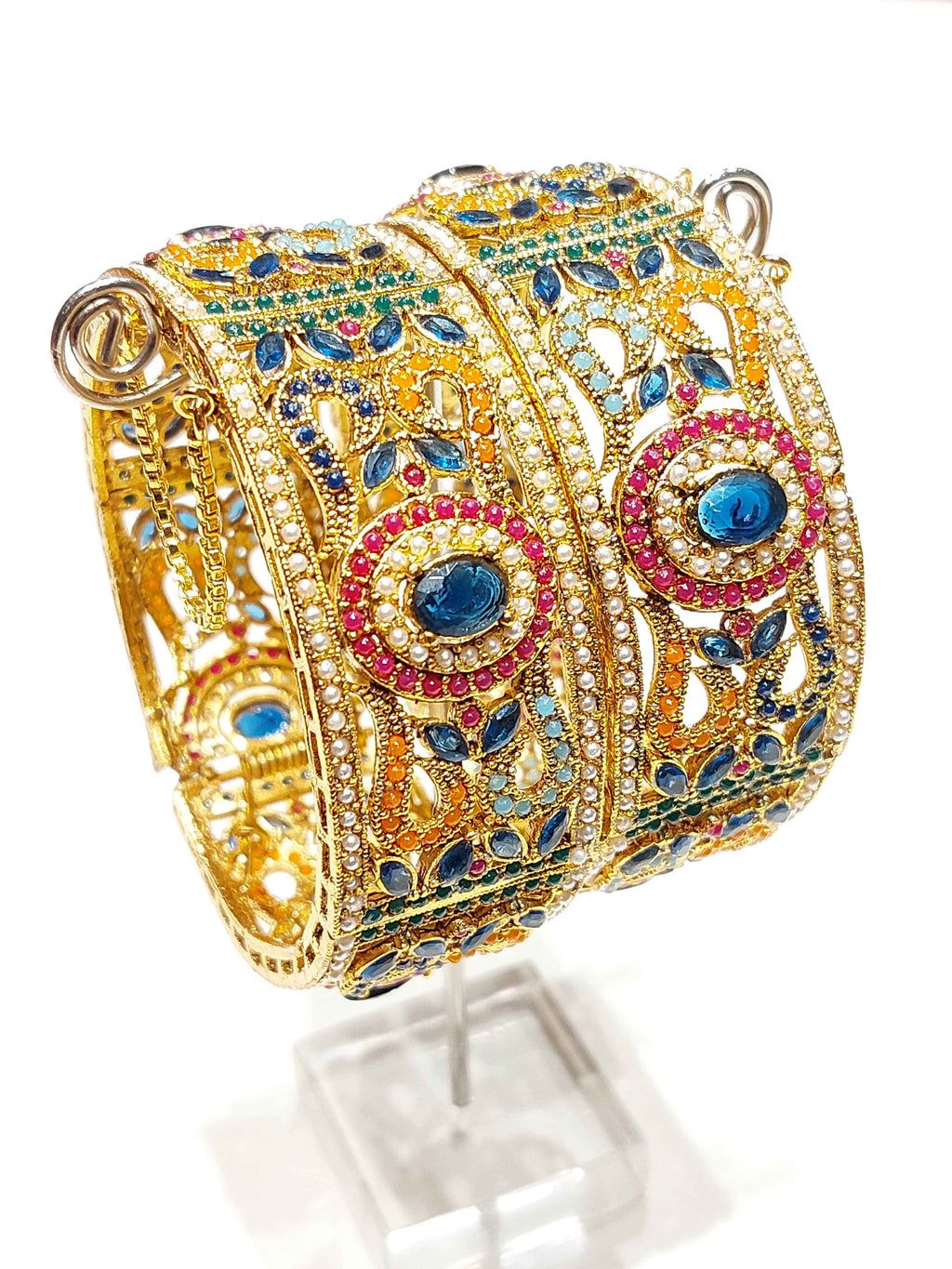Premium Stone-Crafted Bangles – Elegant Statement Wear