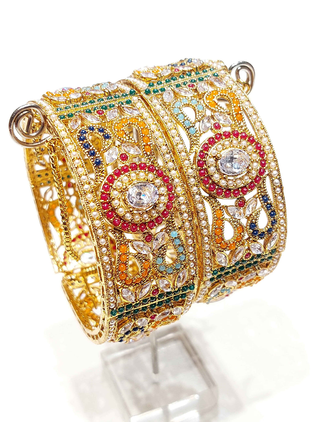 Premium Stone-Crafted Bangles – Elegant Statement Wear