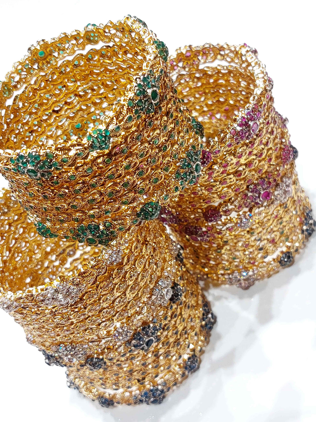 Kundan-Style Gemstone Bangles