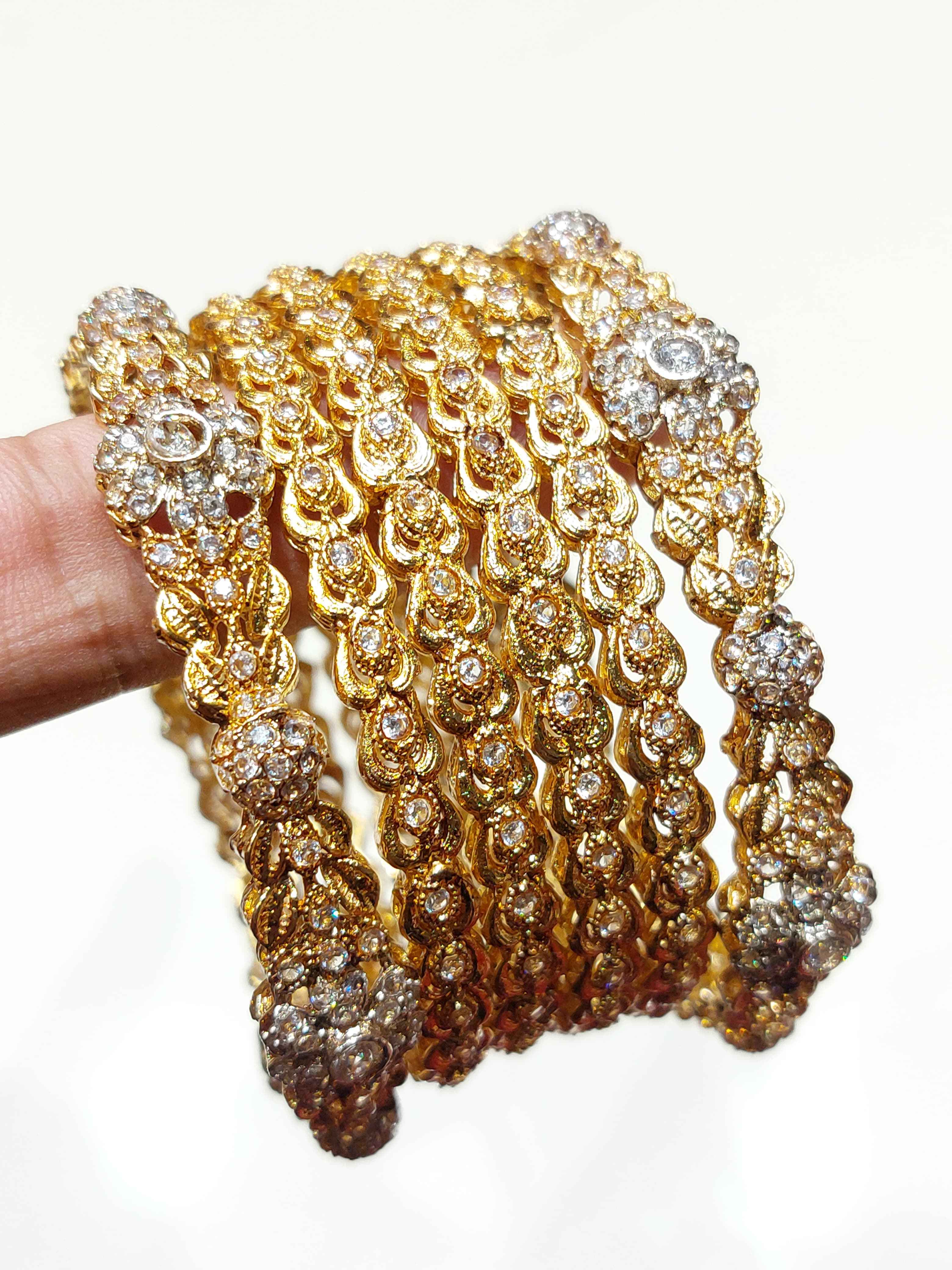 Kundan-Style Gemstone Bangles