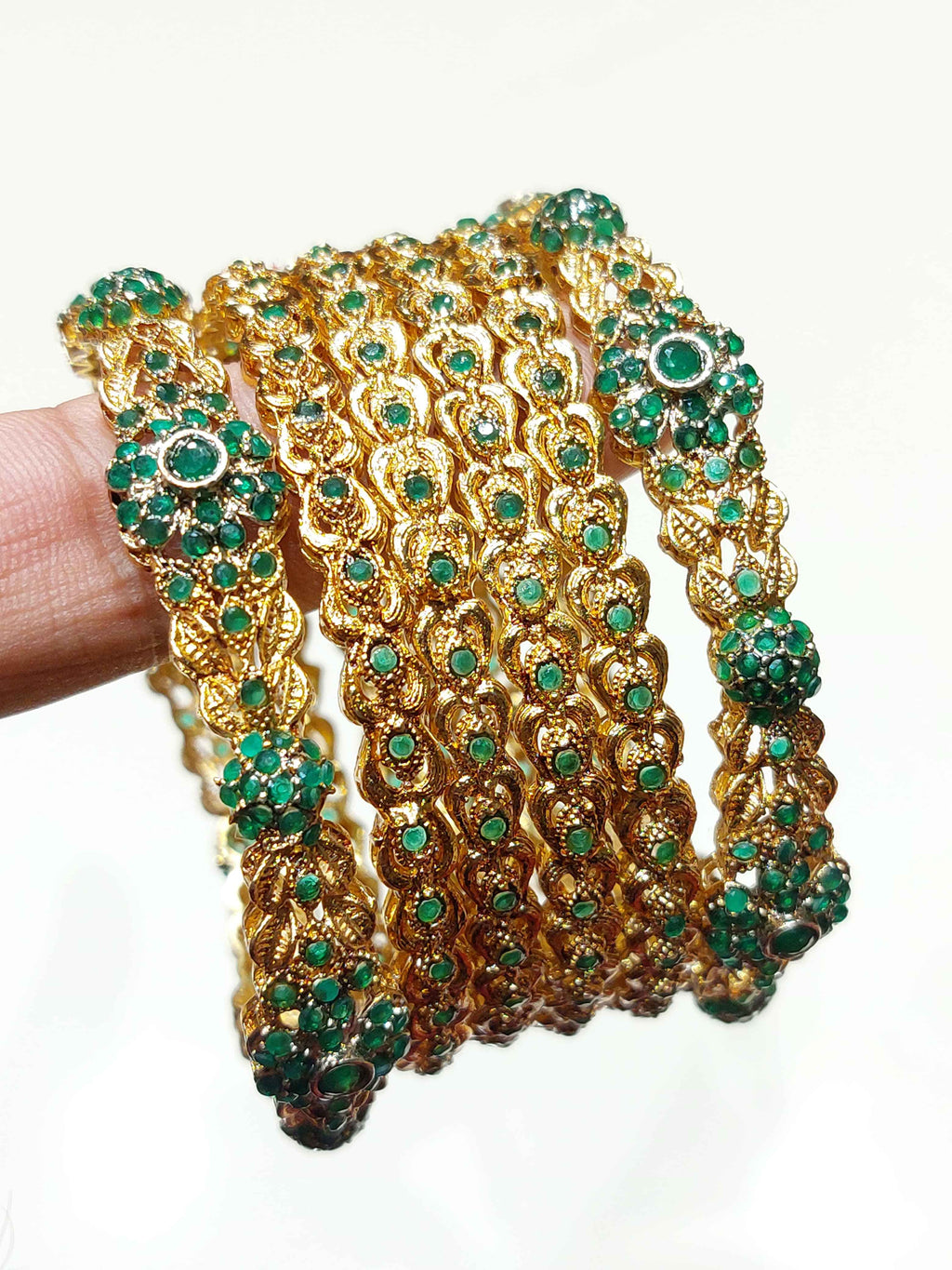 Kundan-Style Gemstone Bangles