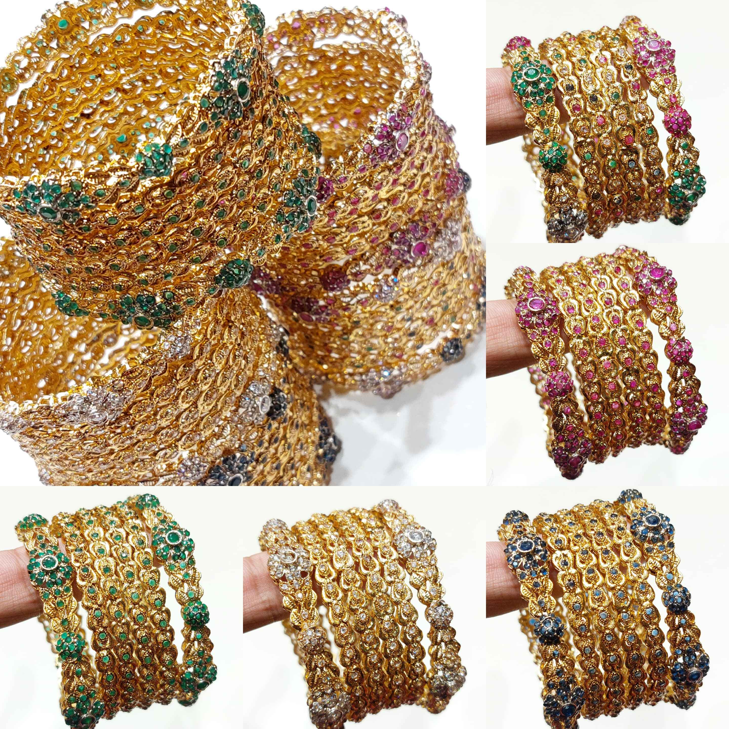 Kundan-Style Gemstone Bangles