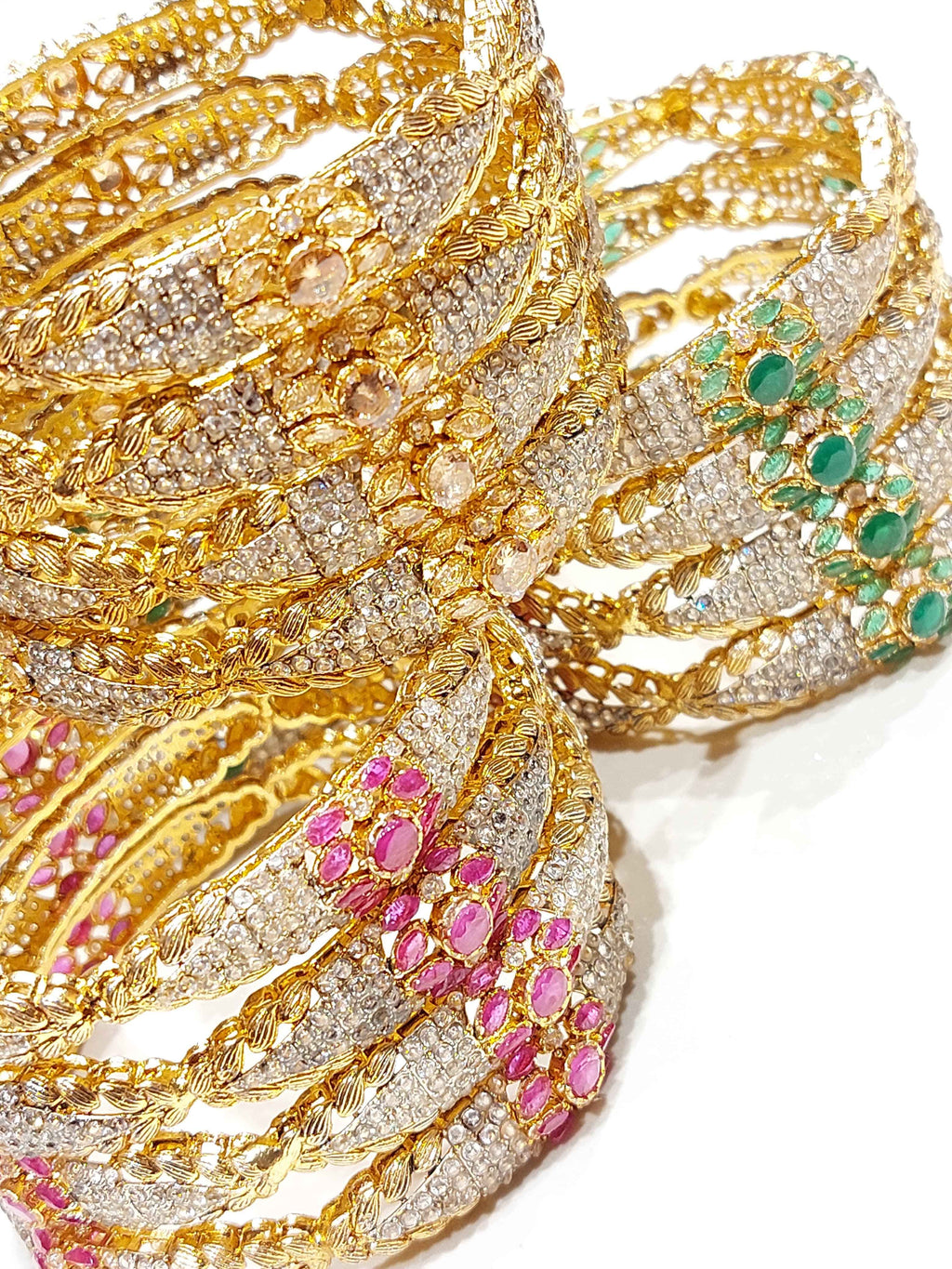 Luxe Radiant Zirkon 4-Piece Bangle Set