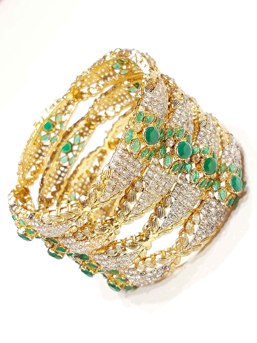 Luxe Radiant Zirkon 4-Piece Bangle Set