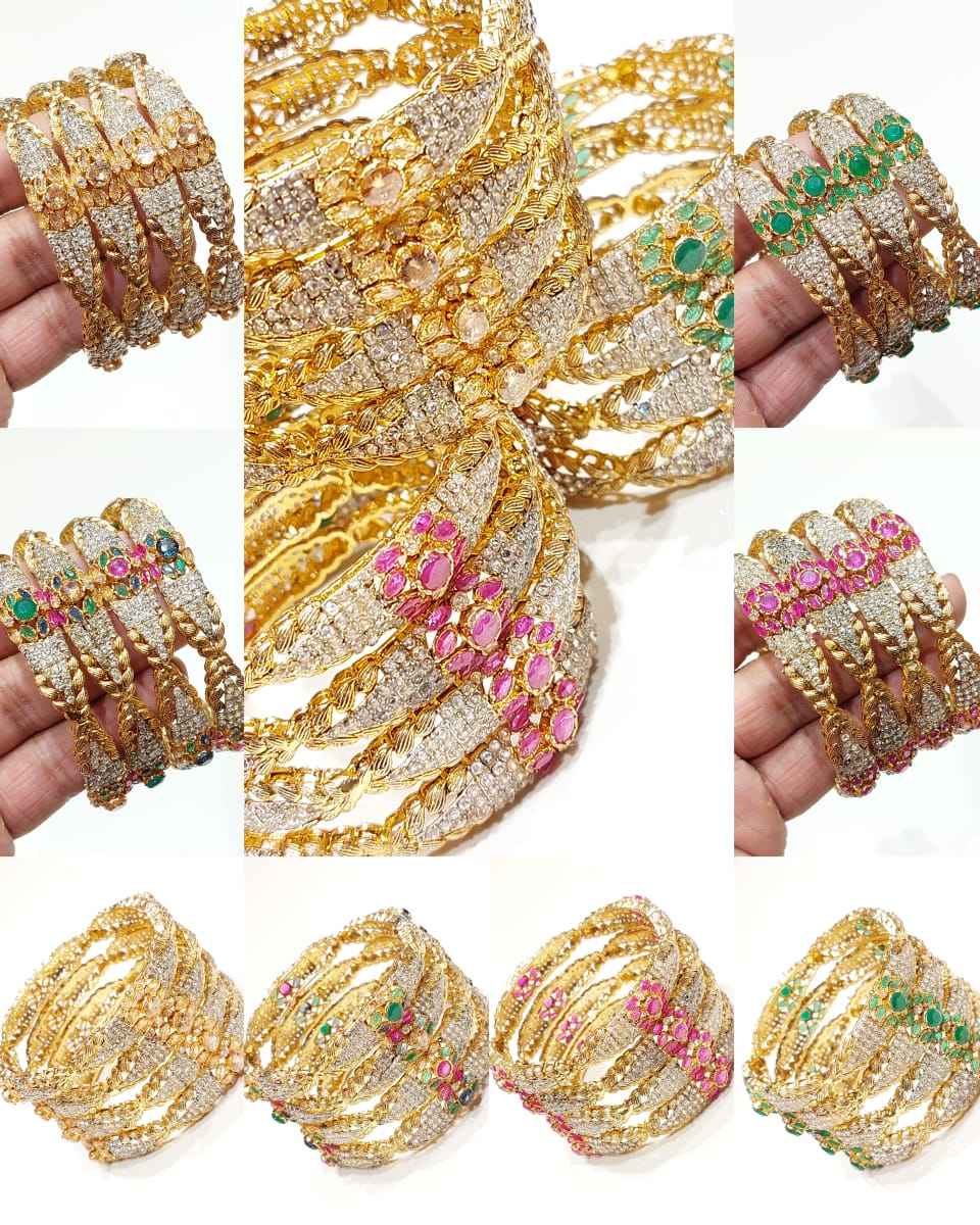 Luxe Radiant Zirkon 4-Piece Bangle Set