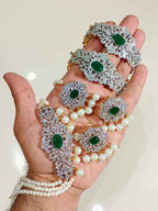 Royal Velvet Stone Choker & Bangle Set