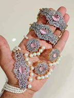 Royal Velvet Stone Choker & Bangle Set