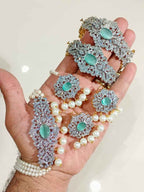 Royal Velvet Stone Choker & Bangle Set