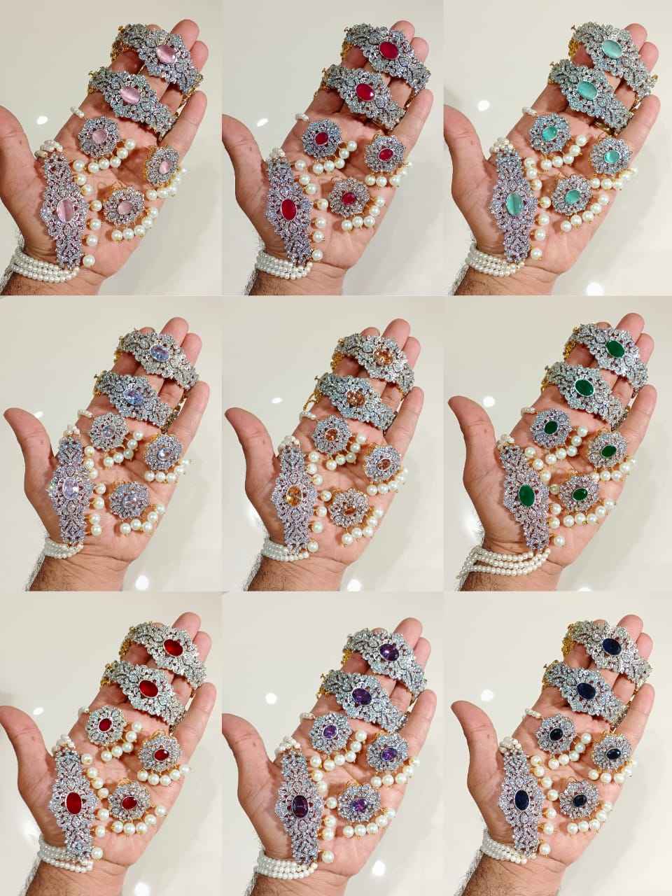 Royal Velvet Stone Choker & Bangle Set