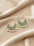 Majestic Gemstone Dangle Hoops for Women