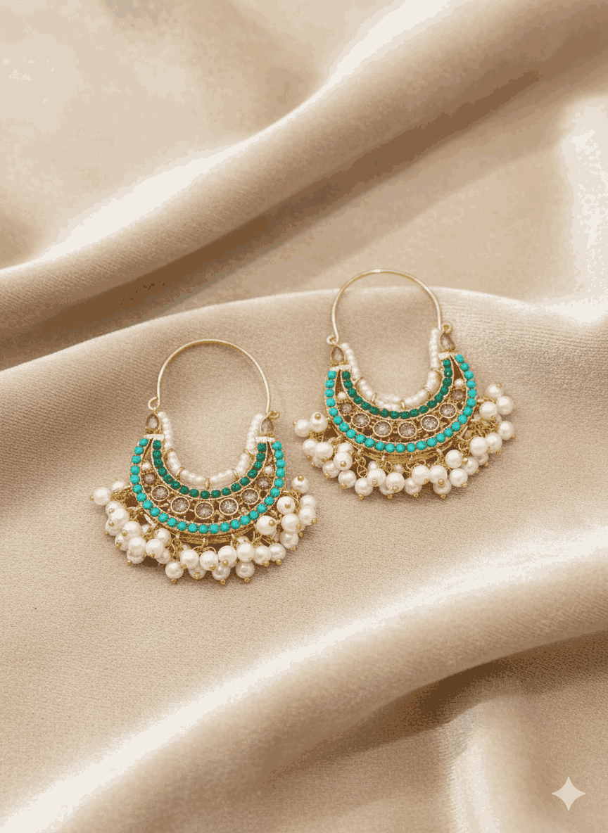 Majestic Gemstone Dangle Hoops for Women