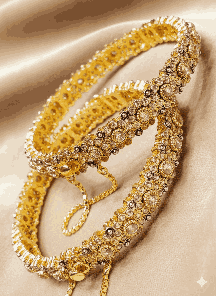 Majesty Regal Diamond-Cut Bangles for Women